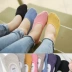 Thuyền vớ nữ mùa xuân và mùa thu cotton mỏng nông miệng vớ vô hình Hàn Quốc phiên bản của rắn màu retro sinh viên silicone non-slip peas giày vớ