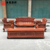 Gỗ gụ gỗ Miến Điện bảy con ngựa chạm khắc 113 ghế sofa sáu mảnh lớn bằng gỗ hồng mộc nội thất phòng khách bằng gỗ rắn - Bộ đồ nội thất mẫu bàn ghế phòng khách hiện đại Bộ đồ nội thất