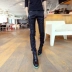Thanh niên thu đông xu hướng cá tính quần da nam dày phiên bản Hàn Quốc của những mẫu quần lửng tự chế cho bé trai quần dài bó sát quần kaki Quần da