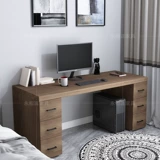 Nordic All -Solid Wood Desktop Computer Desk Dual -феймский офис ретро стол с парой с ящиком с ящиком на стойке