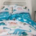 Monafi dễ thương phim hoạt hình khủng long cotton in trẻ em giường ba mảnh đặt 1.2 m 1.5 m quilt cover sheets