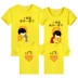 2018 mới của Hàn Quốc phiên bản của gia đình nạp mùa hè ngắn tay t-shirt nữ thường nửa tay áo in một gia đình của ba dịch vụ