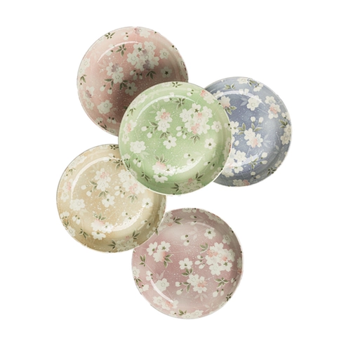 Япония Aito Mido кипятил Uya Chito Sakura Blowing Snow Ceramic Date Bamboo -Catee Cateing 5 -Piece Spot of Spot