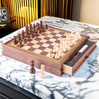 Шахматный настоящий древесный магнитный магнитный большой высокий высокий высокий уровень западных шахмат для взрослых для взрослых специальные шахматные шахматные шахматы шахмат