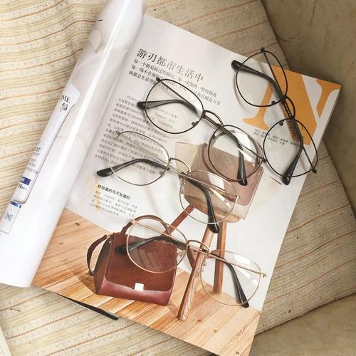 Корейские ретро -металлические квадратные мужские очки рама литературная и художественная модель