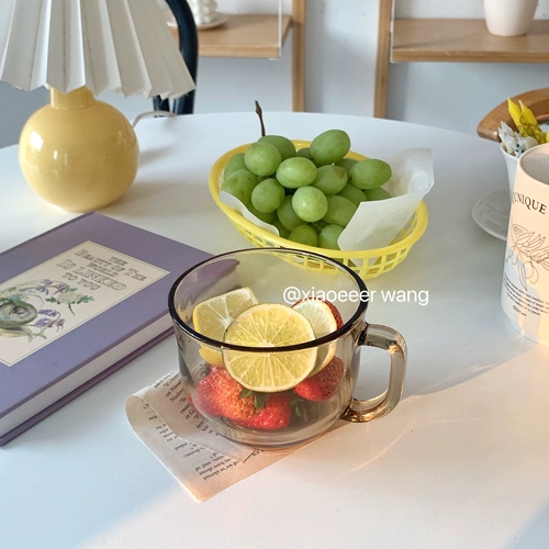 Корейский инспинат ретро винтажный янтарная чашка большая -простая портативная овсяная чашка с молоком