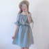 2018 Hàn Quốc nhỏ bạn gái tươi mùa hè cổ áo cổ áo tie đầm chị ulzzang sản phẩm mới váy xinh váy đầm
