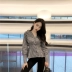 Áo sơ mi nữ mùa thu 2018 mới Hàn Quốc khí chất eo thon eo dài tay áo sơ mi ngắn cổ chữ V