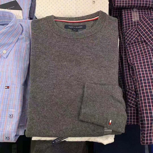 Tommy hilfiger, кашемировый красный лонгслив с круглым воротником, однотонный свитер, подходит для весны и осени