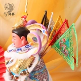 Божественные продукты пять флаг лагеря Семейство Семейство вышита Dragon Mi -Five Fan Five -INCH 2 -INCH LIGHT FIVE ELEMEM