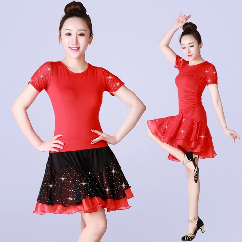 Летний комплект, футболка, блестки для ногтей, танцующая юбка для пожилых людей, новая коллекция, короткий рукав