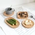 Nhật bản khay gỗ gỗ sồi tự nhiên sơn mài rắn tấm gỗ vòng bánh snack món ăn bằng gỗ bằng gỗ coaster cách nhiệt pad khay trà gỗ Tấm