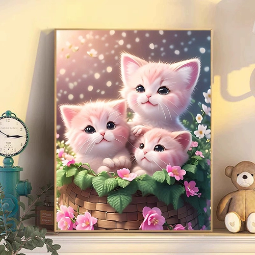 Мультфильм милый животный кот бриллиант живопись 2024 Новая маленькая ручная ручная 5D Dot Diamon