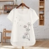 2018 mùa hè của phụ nữ nghệ thuật văn học hoang dã thêu T-Shirt nữ ngắn tay vòng cổ áo thun lỏng giả cotton và linen áo t-shirt áo phông dài tay Áo phông