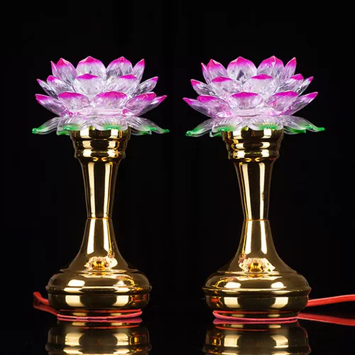 Буддийские принадлежности для буддийского светодиода красочные лотосные фонаря с длинными фонарями
