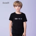Quần áo trẻ em Annai cotton cổ tròn tay ngắn tay 2019 hè phong cách mới - Áo thun Áo thun