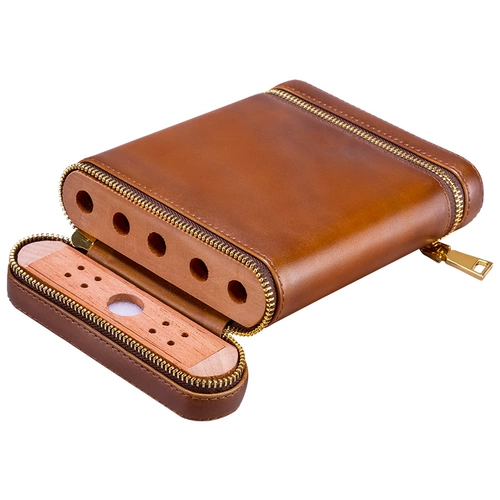 Сигарлуонг яиц сигар набор снежной сосны сигар увлажняет переносную сигарную куртку большую емкость 5 кусочков