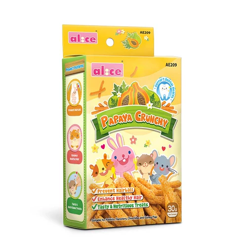 Бесплатная доставка Алиса папайя вкуса хрустящая палка 30G кроличье хомяк голландская свинина, дельфин и мышь нормандные закуски