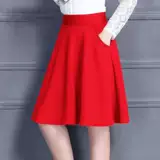 Весенняя летняя юбка, танцующая длинная мини-юбка, А-силуэт, длина миди, средней длины, большой размер