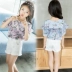 Mùa hè của trẻ em ngắn tay áo voan 2018 cô gái mùa hè mô hình trẻ em lớn của ngắn tay áo sơ mi phần mỏng áo giản dị