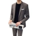 Bộ đồ sọc thời trang Hàn Quốc phù hợp với người đàn ông tự tu phù hợp Phiên bản Hàn Quốc của bộ đồ nhỏ hai bộ áo thủy triều Anh - Suit phù hợp Suit phù hợp