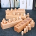 bé giáo dục Montessori mầm non trẻ em chuyên nghiệp của vườn ươm xi lanh ổ cắm giác ngộ chống lại các khối chèn đồ chơi cảm giác Đồ chơi bằng gỗ