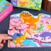 chàng trai trẻ và cô gái khủng long ghép hình câu đố mầm non 3-4-5 tuổi 6 con vật bé đồ chơi trí tuệ não mầm non Đồ chơi bằng gỗ