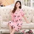 Mùa hè cộng với phân bón nhân tạo bông nightdress phụ nữ kích thước lớn bông lụa đồ ngủ bông váy nightdress thai sản váy váy Đêm đầm