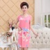 Mùa hè bông lụa phụ nữ nightdress bông bông kích thước lớn đồ ngủ trung niên bông lụa mẹ ăn mặc trang phục dịch vụ nhà Đêm đầm