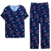Mùa hè trung niên cotton lụa ngắn tay đồ ngủ quần nam XL phù hợp với bông phần mỏng cotton nhân tạo dịch vụ nhà Bộ Pajama