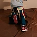 [FLAM cửa hàng trực tuyến chính thức] thương hiệu thủy triều hip-hop thủy triều FYP in đa túi dệt băng thông rộng quần yếm nam quần short jean nam Quần làm việc