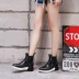 Giày đi mưa thời trang Hàn Quốc 2018 mới dành cho nữ sinh viên trưởng thành cộng với giày cao su nhung chống trượt ống ngắn đi mưa chống nước giày chống nước Adiddas Rainshoes