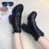 Martin ủng nữ 2018 xuân hè Anh khởi động mới giản dị ngắn bốt có dây buộc xe máy chelsea boot nữ Giày ống