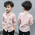 Quần áo trẻ em cậu bé áo sơ mi dài tay cotton phần mỏng 2018 mới của Hàn Quốc phiên bản của mùa xuân và mùa thu triều trẻ em mùa hè trắng ngắn tay áo sơ mi Áo sơ mi