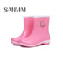 Sanmingmei thời trang nữ mưa khởi động cúi đầu trong ống mùa xuân và mùa hè mưa khởi động non-slip giày nước dành cho người lớn nữ khởi động nước 33102 Rainshoes