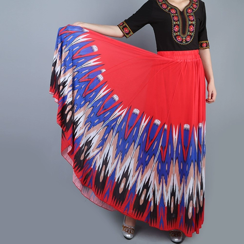 Синьцзян танцевальная юбка Большая юбка Uyghur Edryce Square Dance Performance Set Alil Skirt Performance