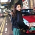 Mùa thu 2018 mới của Hàn Quốc phiên bản của màu đen lỏng đầu máy pu da phụ nữ ngắn ngắn tay áo giản dị áo khoác da