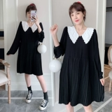 Весенняя модная длинная кукла для матери и ребенка для беременных, платье, в западном стиле, кукольный воротник, средней длины