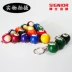 Billiards Keychain Pendant Đen Tám 16 Balls Móc Chìa Khóa Trang Sức Mini Billiard Mặt Dây Chuyền Quà Tặng Bi-a