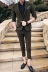 Bộ đồ nam kiểu Anh hai mảnh đẹp trai Slim triều nam phiên bản Hàn Quốc của bộ đồ 7 điểm giản dị tay áo phù hợp với quần chín - Suit phù hợp