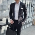 Suit nam phù hợp với phiên bản Hàn Quốc của Slim kinh doanh giản dị Anh gió phù hợp với hai mảnh đẹp trai chú rể phù hợp với xu hướng nhỏ - Suit phù hợp suit nam Suit phù hợp