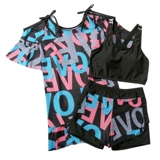 Вместительный и большой купальник, раздельный комплект, большой размер, 3 предмета, по фигуре