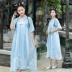 Cải thiện mùa hè hàng ngày Hanfu cha mẹ-con mặc mẹ và con gái trong phần dài trên váy voan 襦 襦 Trung Quốc phong cách váy ngực Qi - Trang phục dành cho cha mẹ và con Trang phục dành cho cha mẹ và con