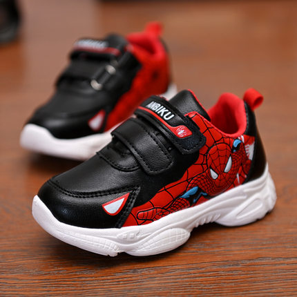 运动鞋男童休闲鞋皮面卡通蜘蛛侠儿童鞋