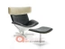 Bắc âu thiết kế nội thất Lounge Chair giải trí ghế ngồi có thể ngả da duy nhất ghế xoay sopha gỗ Đồ nội thất thiết kế