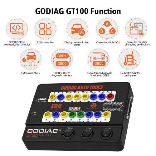 Godiag GT100 OBD2 Break Out Box Connect Connector Multi -Function Test Platform