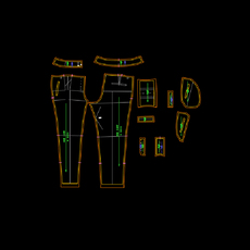 услуги аксессуары дизайн diy服装图片实物打版/1:1裁剪纸样/女裤小脚口纸样