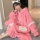 Đồ ngủ phong cách Hàn Quốc phụ nữ mùa đông flannel học sinh áo choàng tắm đồ ngủ ngọt ngào nhung san hô áo choàng phụ nữ mùa thu và áo ngủ mùa đông - Night Robe