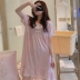 Váy ngủ nữ mùa hè cotton mỏng phiên bản Hàn Quốc của công chúa gió ngọt ngào có thể mặc bên ngoài đồ ngủ dài tay ngắn mùa hè dịch vụ tại nhà - Đêm đầm Đêm đầm