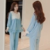 Đồ ngủ nữ cotton mùa xuân và mùa thu dài tay dễ thương Hàn Quốc dịch vụ nhà mùa hè công chúa tươi mới phù hợp với hai mảnh - Nam giới